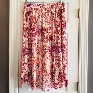 Anthropologie Maeve Staycation Printed Skirt Red
